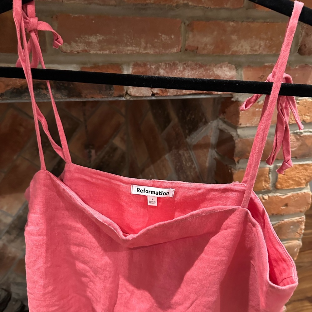 Reformation Pink Chemise with Adjustable Straps